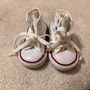 Converse Baby White and Red Sneakers